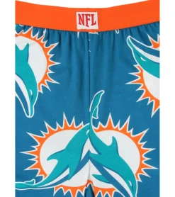 Nachtwäsche & Bademode*RE:COVERED X NFL Miami Dolphins Loungepants Herren Schlafanzug-Hose aus reiner Baumwolle Pyjama-Hose RCNFL1428 Blau/Weiß