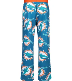 Nachtwäsche & Bademode*RE:COVERED X NFL Miami Dolphins Loungepants Herren Schlafanzug-Hose aus reiner Baumwolle Pyjama-Hose RCNFL1428 Blau/Weiß