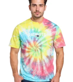 Große Größen|T-Shirts & Tank Tops*RE:COVERED X NFL New England Patriots Herren T-Shirt mit Logo-Print Baumwoll-Shirt Rundhals-Shirt RCNFL1381 Bunt