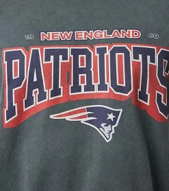 T-Shirts & Tank Tops*RE:COVERED X NFL New England Patriots Herren T-Shirt mit Logo-Print Baumwoll-Shirt Rundhals-Shirt MMNFL1207 Grau