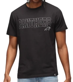 T-Shirts & Tank Tops*RE:COVERED X NFL PANTHERS Herren T-Shirt mit Logo-Schriftzug Baumwoll-Shirt Rundhals-Shirt MMNFL1184 Schwarz