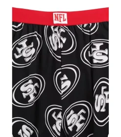 Nachtwäsche & Bademode*RE:COVERED X NFL San Francisco 49ers Loungepants Herren Schlafanzug-Hose mit Team-Logo Pyjama-Hose RCNFL1396 Schwarz/Weiß