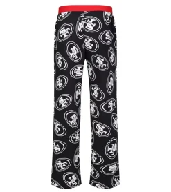Nachtwäsche & Bademode*RE:COVERED X NFL San Francisco 49ers Loungepants Herren Schlafanzug-Hose mit Team-Logo Pyjama-Hose RCNFL1396 Schwarz/Weiß