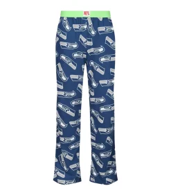 Nachtwäsche & Bademode*RE:COVERED X NFL Seattle Seahawks Loungepants Herren Schlafanzug-Hose mit Team-Logo Baumwolle Pyjama-Hose RCNFL1427 Navy