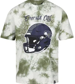 T-Shirts & Tank Tops*RE:COVERED X NFL Seattle Seahawks Herren T-Shirt mit Logo-Print Baumwoll-Shirt Rundhals-Shirt RCNFL1389 Grün