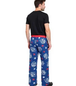 Nachtwäsche & Bademode*RE:COVERED X NFL Shield and Stars Loungepants Herren Schlafanzug-Hose mit NFL-Logo Baumwolle Pyjama-Hose RCNFL1401 Blau