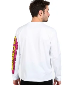 T-Shirts & Tank Tops|Pullover & Sweater*RE:COVERED X nickelodeon Herren Langarm-Shirt SpongeBob Schwammkopf Design Baumwoll-Pullover Rundhals-Shirt RCVCM688 Weiß