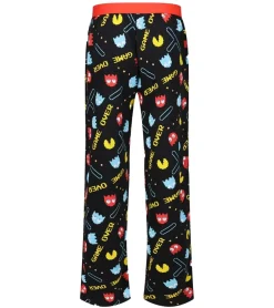 Nachtwäsche & Bademode*RE:COVERED X Pac-Man Loungepants Herren Schlafanzug-Hose mit Pac-Man Allover-Print Pyjama-Hose RCPCM400 Schwarz/Rot