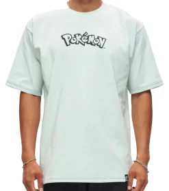 T-Shirts & Tank Tops*RE:COVERED X Pokemon Herren T-Shirt mit Pikachu Print Baumwoll-Shirt Rundhals-Shirt RCPOK217 Blau