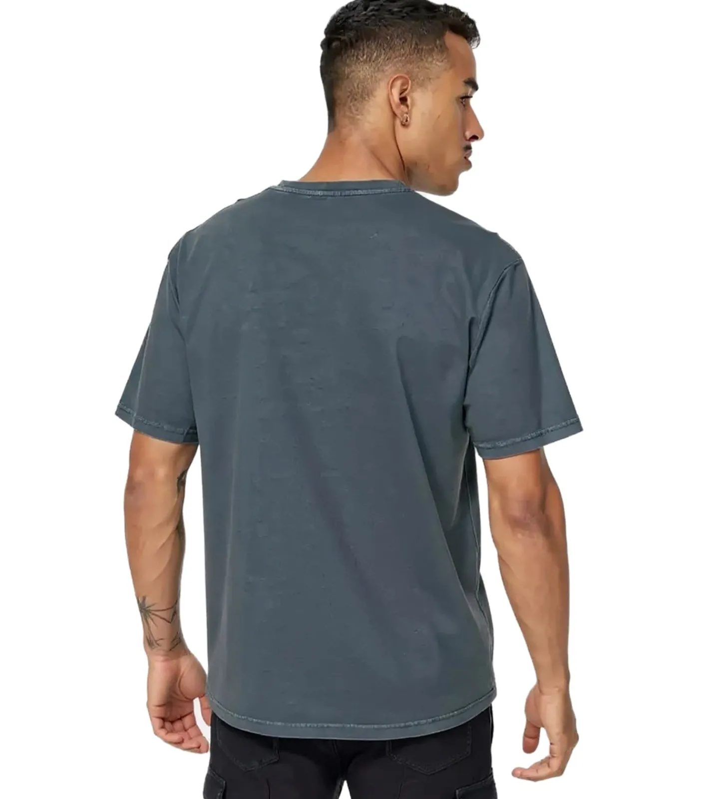 T-Shirts & Tank Tops*RE:COVERED X Smileyworld Herren T-Shirt mit Smiley Print Baumwoll-Shirt Rundhals-Shirt MMSMLYWD399 Grau