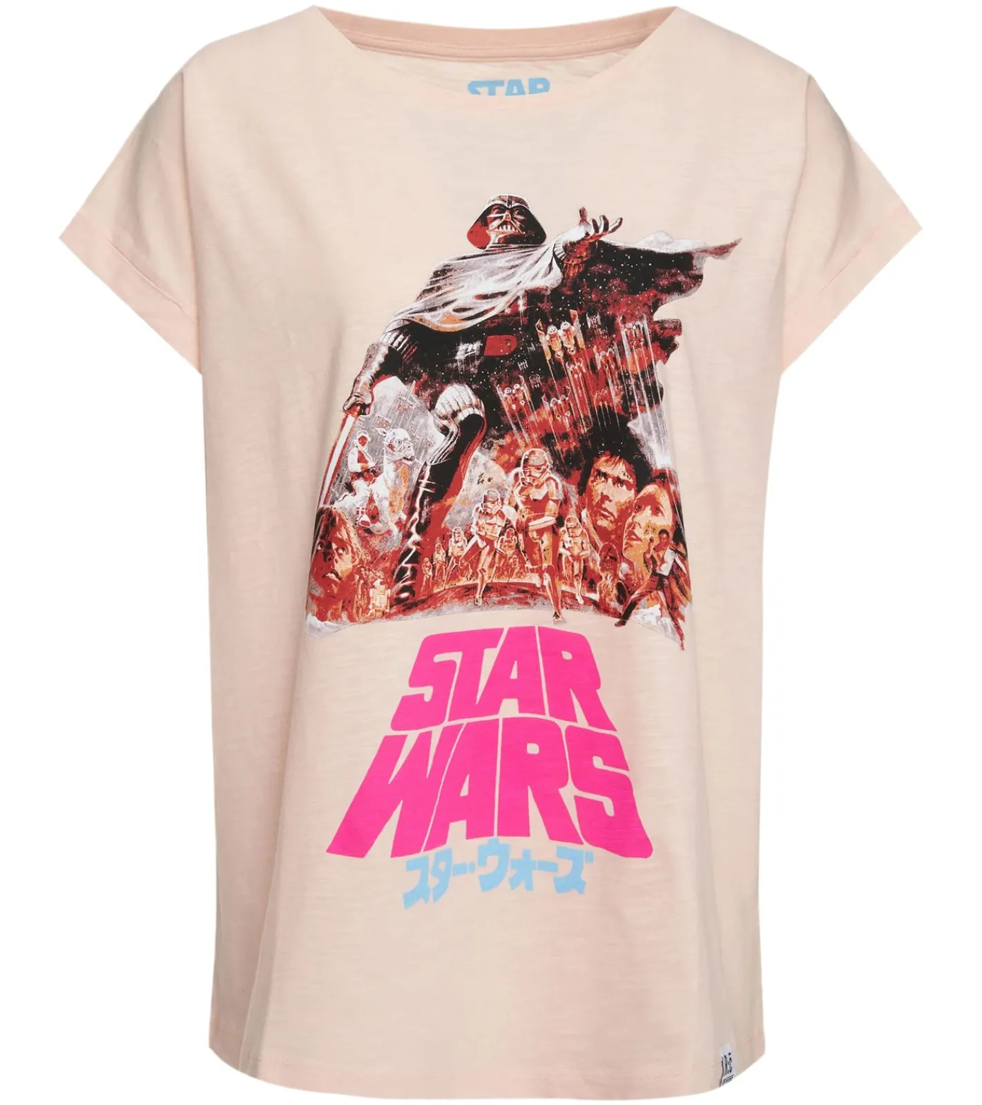 Tops & T-Shirts*RE:COVERED X STAR WARS Damen T-Shirt mit "Darth Vader & The Empire Strikes Back"-Print Baumwoll-Shirt Rundhals-Shirt Boyfriend-Cut MMSTW2392 Rosa