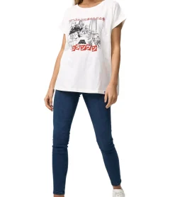 Tops & T-Shirts*RE:COVERED X STAR WARS Damen T-Shirt mit Rebels Manga-Print Baumwoll-Shirt Kurzarm-Shirt MMSTW2395 Ecru-Weiß