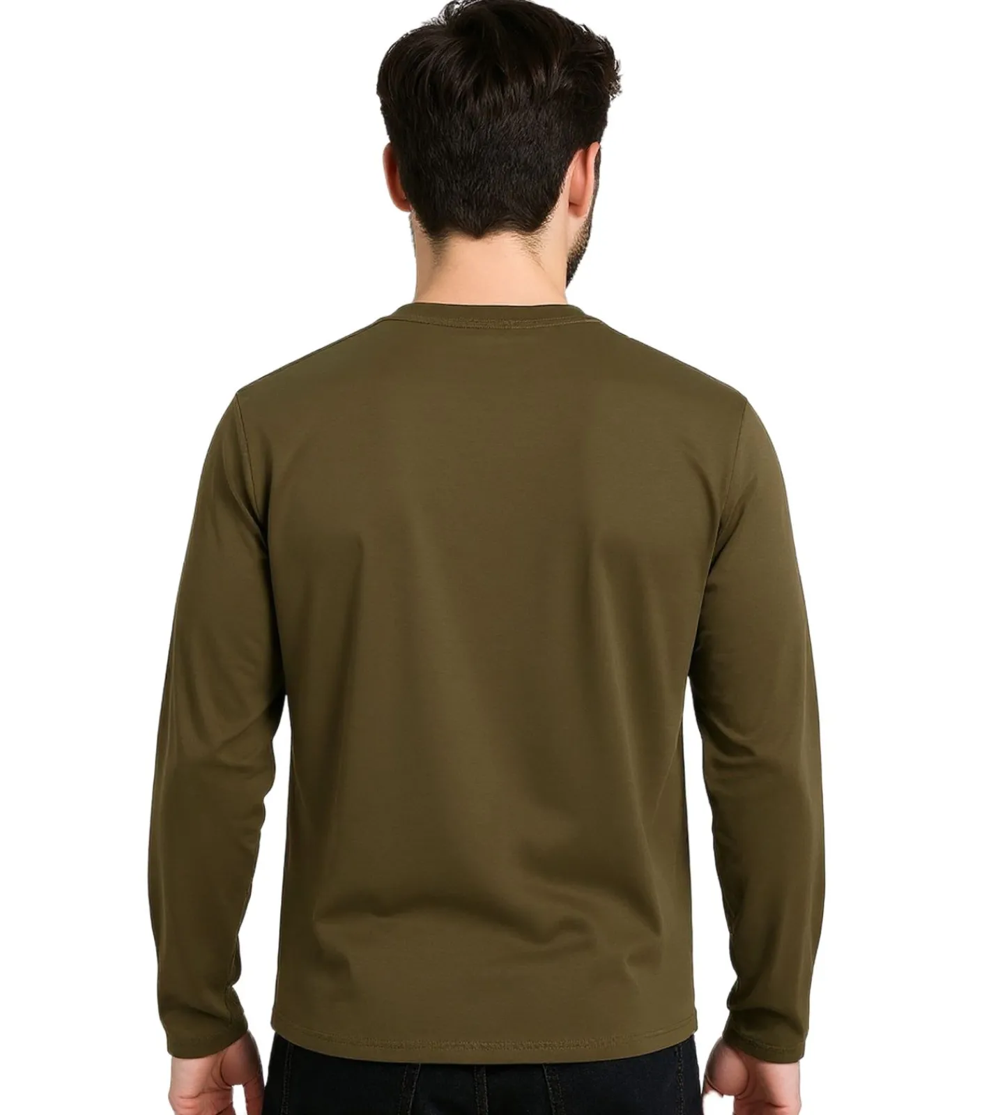 T-Shirts & Tank Tops|Pullover & Sweater*RE:COVERED X STAR WARS Herren Langarm-Shirt Mandalorian Print Baumwoll-Pullover Rundhals-Shirt RCDIF2046 Khaki