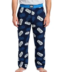 Nachtwäsche & Bademode*RE:COVERED X Star Wars Loungepants Herren Schlafanzug-Hose mit Star Wars Aufdruck Pyjama-Hose PCSTW1830 Navy/Weiß