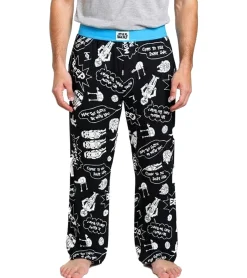 Nachtwäsche & Bademode*RE:COVERED X Star Wars Loungepants Herren Schlafanzug-Hose mit Star Wars Comics Aufdruck Print Baumwolle Pyjama-Hose RCDIF2108 Schwarz/Weiß