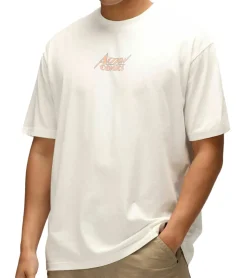 T-Shirts & Tank Tops*RE:COVERED X SUPERMAN DC Herren T-Shirt mit Comic-Print Baumwoll-Shirt Rundhals-Shirt RCWARN556L Ecru-Weiß