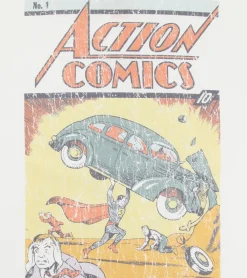 T-Shirts & Tank Tops*RE:COVERED X SUPERMAN DC Herren T-Shirt mit Comic-Print Baumwoll-Shirt Rundhals-Shirt RCWARN556L Ecru-Weiß