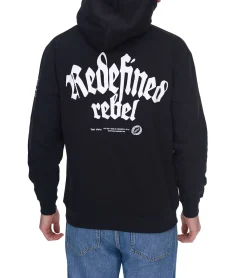 Pullover & Sweater*REDEFINED REBEL Clay Herren Baumwoll-Hoodie Kapuzen-Pullover Sweat-Pulli Langarm-Shirt 213212 Schwarz