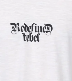 T-Shirts & Tank Tops*REDEFINED REBEL Herren Baumwoll-Shirt Kurzarm-Shirt T-Shirt mit Marken-Schriftzug 211158 Beige