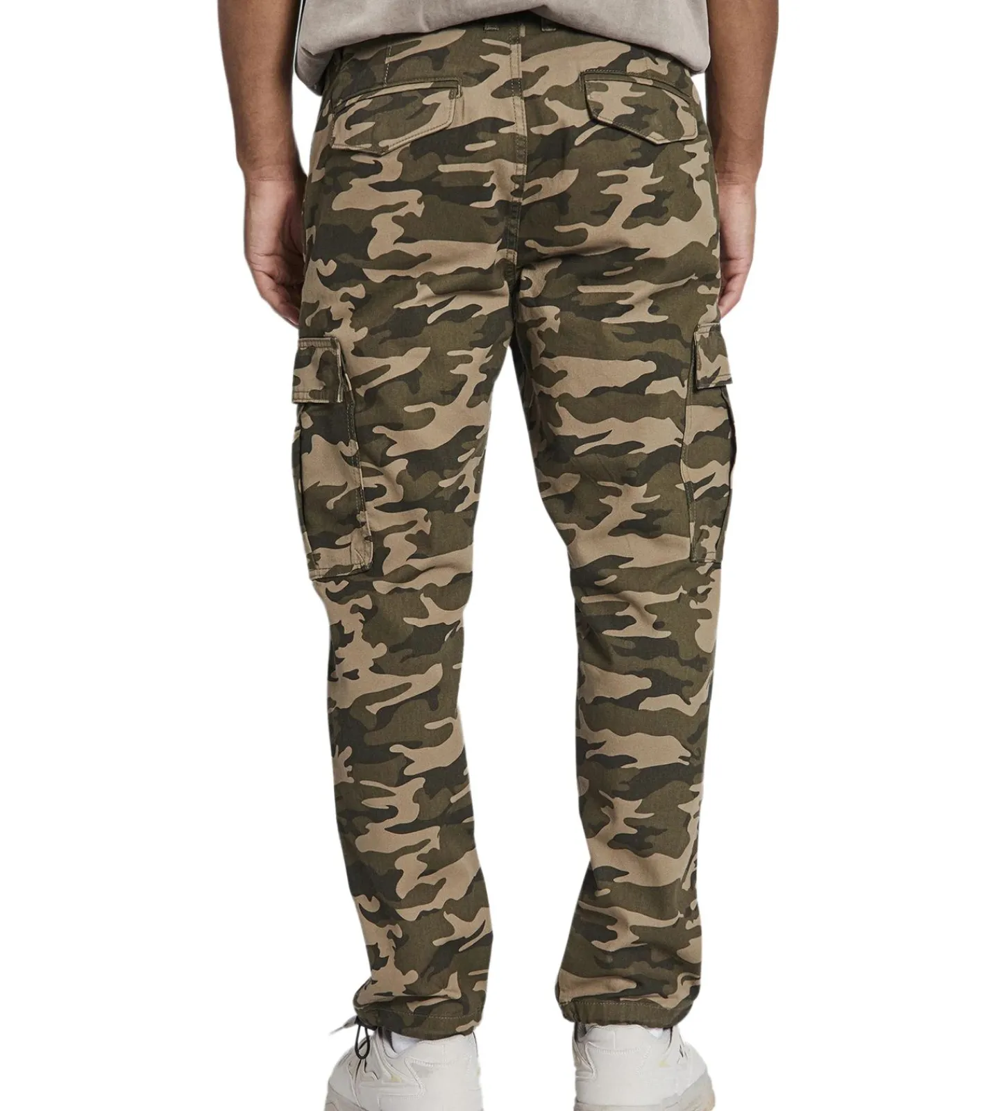 Jeans & Hosen*REDEFINED REBEL Jolan Herren Cargo-Hose im Utility-Look Anti Fit Baumwoll-Hose Ankle-Stil mit Tunnelzug am Beinende 226027 Camouflage, Braun, Beige, Grün