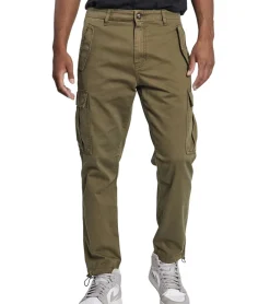 Jeans & Hosen*REDEFINED REBEL Jolan Herren Cargo-Hose im Utility-Look Anti Fit Baumwoll-Hose Ankle-Stil mit Tunnelzug am Beinende 226027 Oliv-Grün