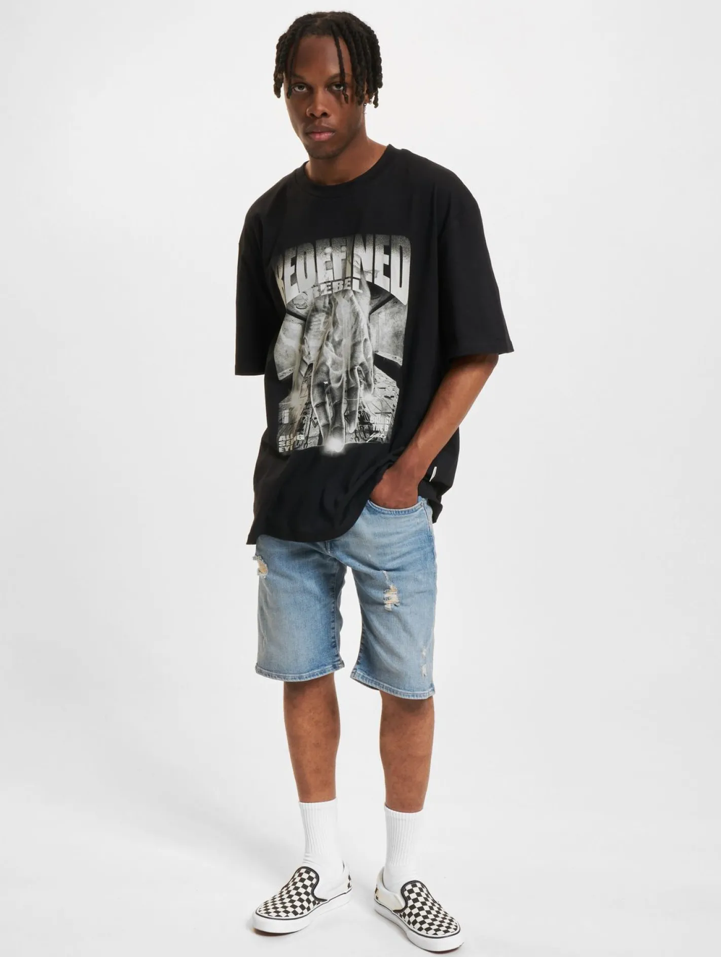 T-Shirts & Tank Tops*REDEFINED REBEL Kian Boxy Fit T-Shirts schwarz