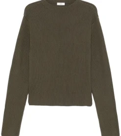 Pullover & Sweater*RIER Herren nachhaltiger Strick-Pullover Woll-Pullover schlichtes Langarm-Shirt Olivgrün