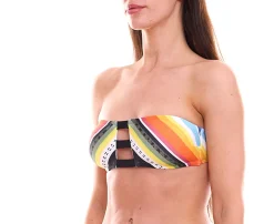 Wassersport|Bademode & Nachtwäsche*RIP CURL Beach Bazaar Damen Bikini-Oberteil mit Clip-Verschluss Bandeau-Bikini Bandeau-Top Bademode GSILC5 Bunt