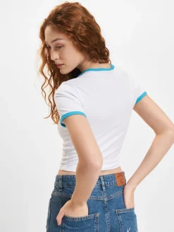 Tops & T-Shirts*Rip N Dip Team Spirit Kurzes Ringer-T-Shirt weiß