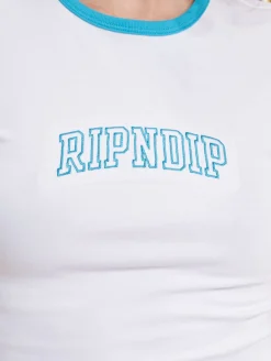 Tops & T-Shirts*Rip N Dip Team Spirit Kurzes Ringer-T-Shirt weiß