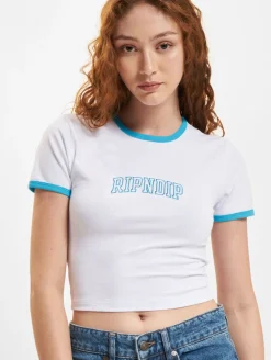 Tops & T-Shirts*Rip N Dip Team Spirit Kurzes Ringer-T-Shirt weiß