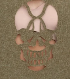 Tops & T-Shirts*ROCKUPY Ariana Damen Tank-Top mit Totenkopf-Ausschnitt Baumwoll-Shirt Sommer-Top mit Cut-Outs 366326 Khaki