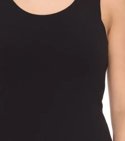 Kleider*ROCKUPY Damen Mini-Kleid ärmelloses Sommer-Kleid Baumwoll-Kleid PRW20-041001 Schwarz