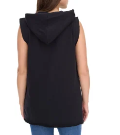 Mäntel & Jacken*ROCKUPY Damen moderne Baumwoll-Weste mit Löchern Kapuzen-Jacke 344889 Schwarz