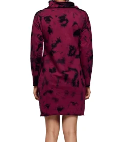 Kleider|Sweater & Pullover*ROCKUPY Damen Sweat-Kleid mit Totenkopf-Print Pullover-Kleid Langarm-Kleid 393822 Bordeaux-Rot oder Rosa