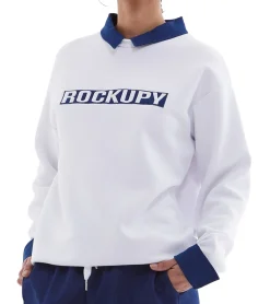 Sweater & Pullover*ROCKUPY Damen Sweatshirt Baumwoll-Shirt Winter-Sweater mit Logo-Stickerei RPW20_040302 001 Weiß