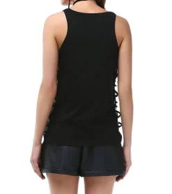 Tops & T-Shirts*ROCKUPY Damen Tank-Top mit Totenkopf-Print Baumwoll-Shirt Sommer-Shirt 317059 Schwarz/Weiß