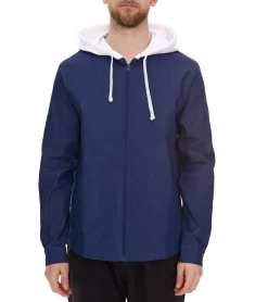 Jacken & Mäntel*ROCKUPY Herren Denim-Jacke mit Baumwollanteil Übergangs-Jacke mit Kapuze RPM20_040201 Dunkelblau