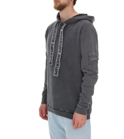 Pullover & Sweater*ROCKUPY Herren Hoodie Baumwoll-Pullover mit Arm-Tasche Alltags-Sweater 393617 Anthrazit