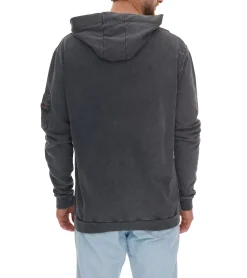 Pullover & Sweater*ROCKUPY Herren Hoodie Baumwoll-Pullover mit Arm-Tasche Alltags-Sweater 393617 Anthrazit