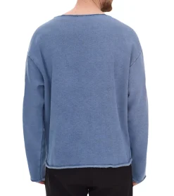 Pullover & Sweater*ROCKUPY Herren Sweatshirt Baumwoll-Pullover stylischer Rundhals-Pulli 40301 Blau