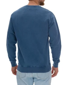 Pullover & Sweater*ROCKUPY Herren Sweatshirt Baumwoll-Pullover mit Logo-Stickerei Rundhals-Pulli UNI-40020 Dunkelblau, , Dunkelgrün oder Grün Lila