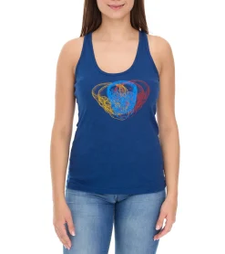 Tops & T-Shirts*ROCKUPY Neoh Damen Tank-Top mit Totenkopf-Print Baumwoll-Shirt Sommer-Shirt 218006 Dunkelblau