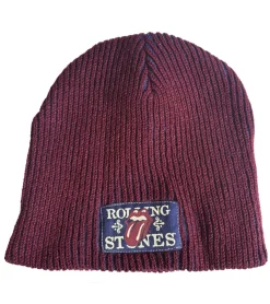 Caps & Mützen*BioworldMerch Rolling Stones Beanie kuschelige Frühlings-Mütze gemütlicher Strick-Beanie Fan-Artikel KC100589RST Weinrot/Blau