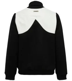 Jacken & Mäntel*ROUGH. Herren Collegejacke mit Leder-Details stylische Leder-Jacke Schwarz/Weiß