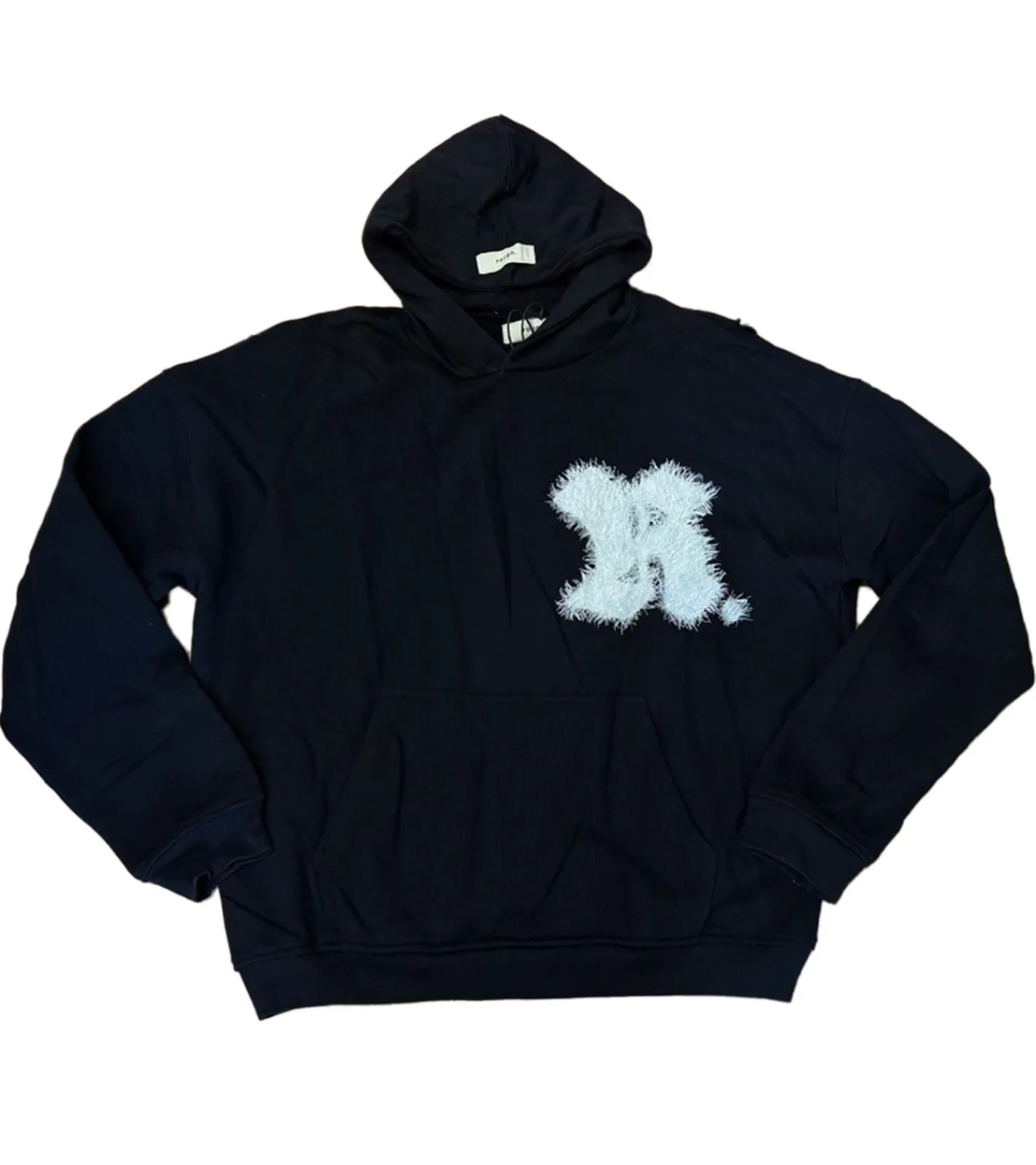 Pullover & Sweater*ROUGH. Herren Hoody mit Kapuze Baumwoll-Pullover Kapuzen-Pullover Schwarz