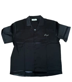 Hemden & Poloshirts*ROUGH. Silk-Hemd sytlisches Kurzarm-Hemd Flanellhemden Schwarz