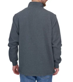 Pullover & Sweater*SANTINO Alex Herren schlichter Troyer-Pullover Herbst-Pulli mit Baumwollanteil Freizeit-Pullover Dunkelgrau