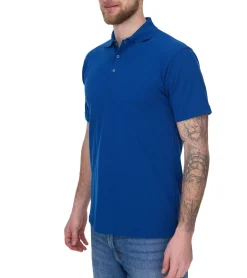 Hemden & Poloshirts*SANTINO Cws Herren schlichtes Polo-Shirt mit Baumwollanteil Kurzarm-Shirt Blau