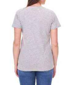 Tops & T-Shirts*SANTINO Jaro Damen T-Shirt aus Bio-Baumwolle Kurzarm-Shirt Basic-Shirt meliert 160 gr/m2 Grau